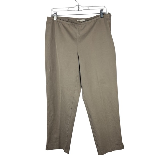 Eileen Fisher Petite Size Large Tapered Organic Cotton Ankle Pants Khaki - Picture 1 of 9